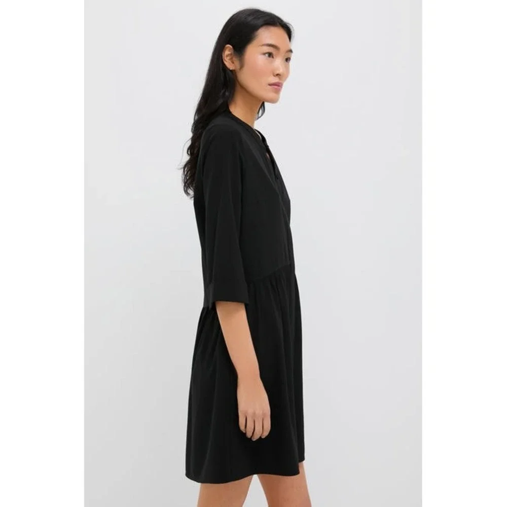 Tuckernuck Black Stretch Cape Royal Shirt Dress‎ 3/4 Sleeve Women's XS